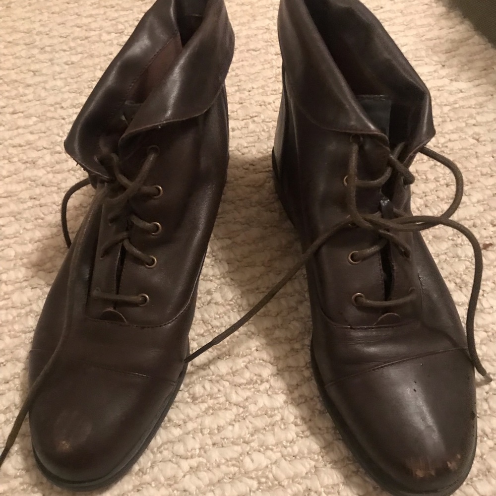 Brown Leather lace up boots